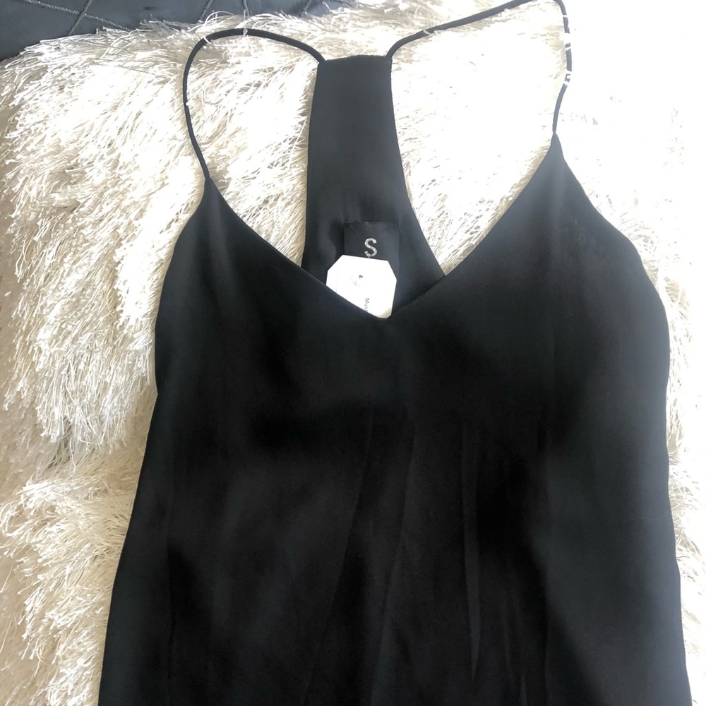 S by StyleRack Black Racer Bottom Sheer Cami NWT!